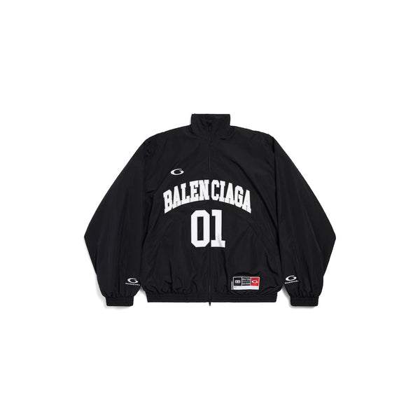 Balenciaga Basketball Series - Veste de survêtement en popeline techno noire 