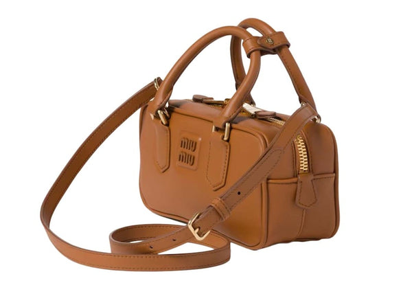 Miu Miu Arcadie Ledertasche Cognac