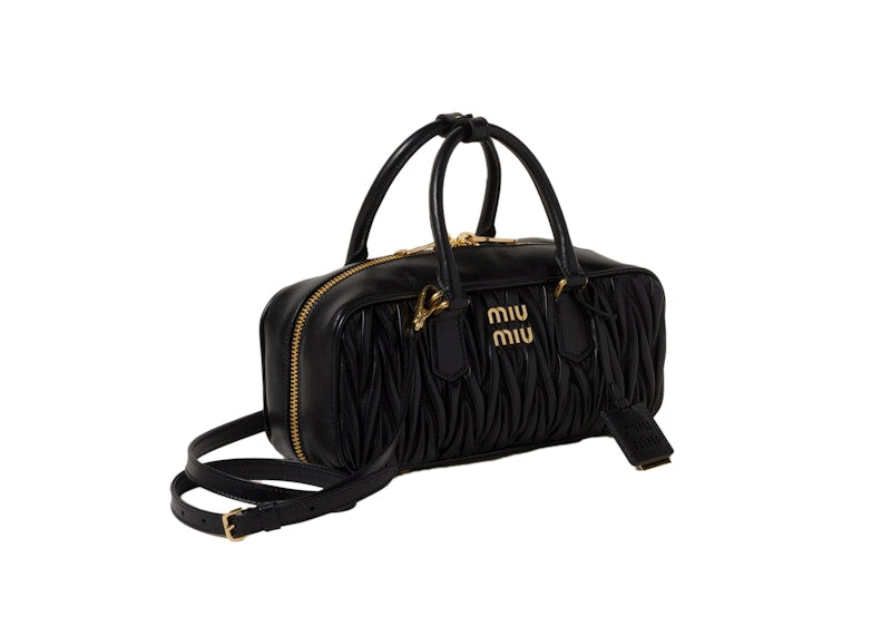Miu Miu Arcadie Matelasse Nappaledertasche Schwarz