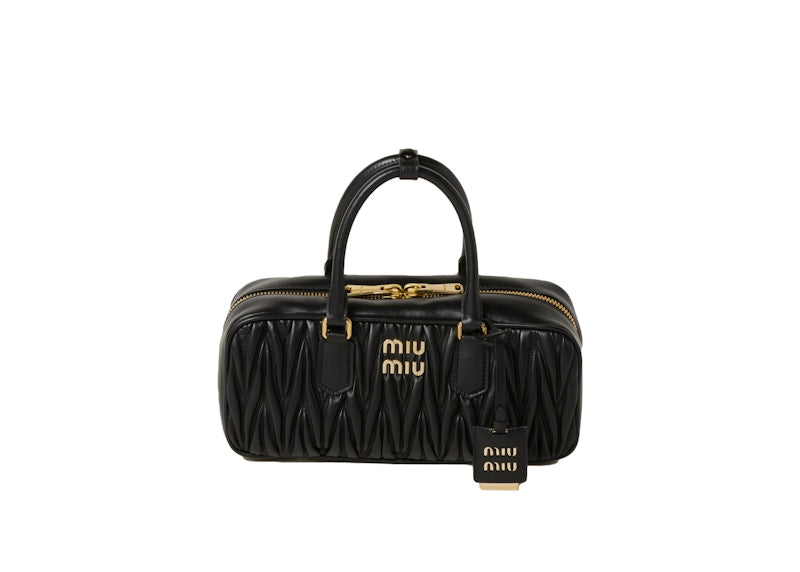 Miu Miu Arcadie Matelasse Nappaledertasche Schwarz
