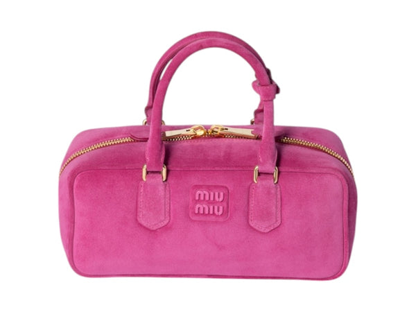 Miu Miu Arcadie Wildledertasche Fuchsia