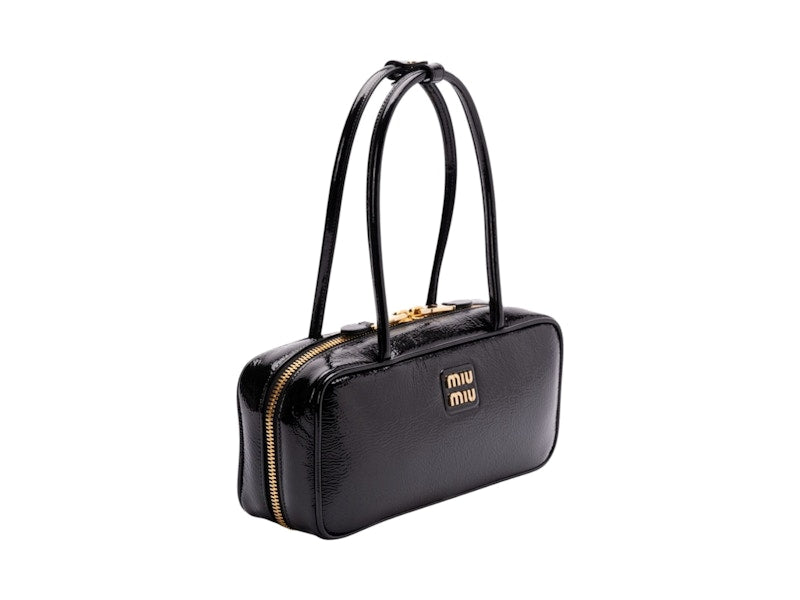 Miu Miu Beau Leder Patchwork Tasche Nero