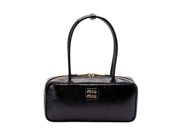 Miu Miu Beau Leder Patchwork Tasche Nero