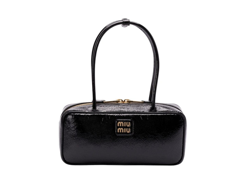 Miu Miu Beau Leder Patchwork Tasche Nero