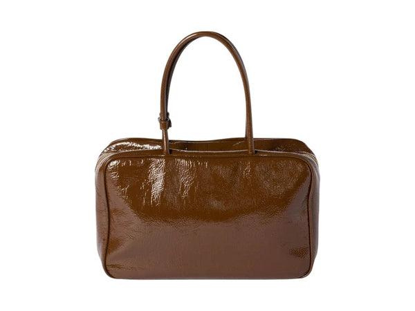 Miu Miu Beau Naplak Lackledertasche Palisander