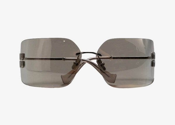 Miu Miu Unregelmäßige Sonnenbrille Silber/Elfenbein