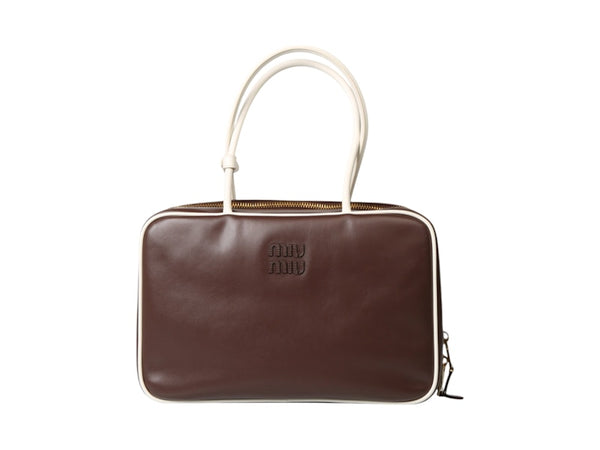 Miu Miu Large Contrast Beau Bag 03Xh Briarwood/Weiß