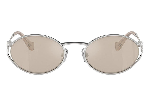 Miu Miu Logo Sonnenbrille Silber/Braun