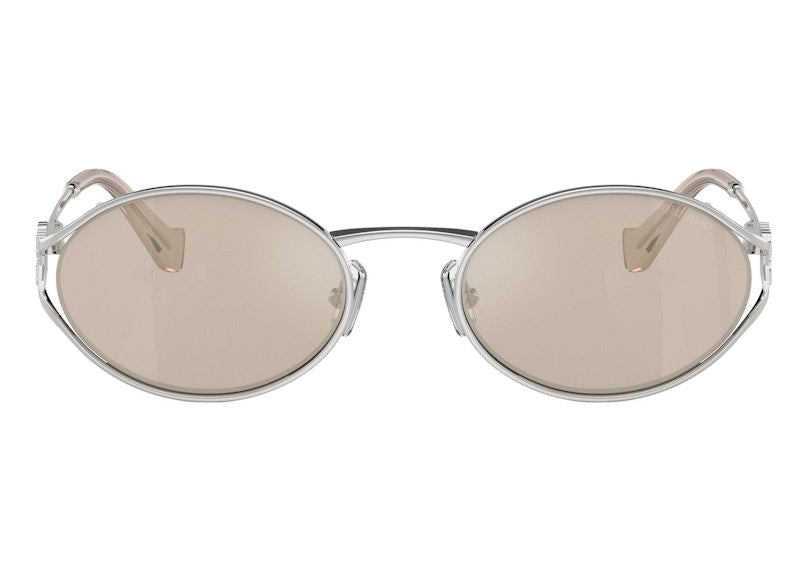 Miu Miu Logo Sonnenbrille Silber/Braun