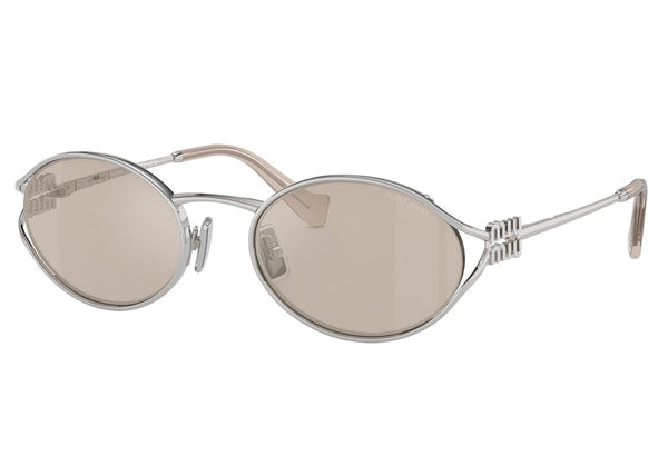 Miu Miu Logo Sonnenbrille Silber/Braun