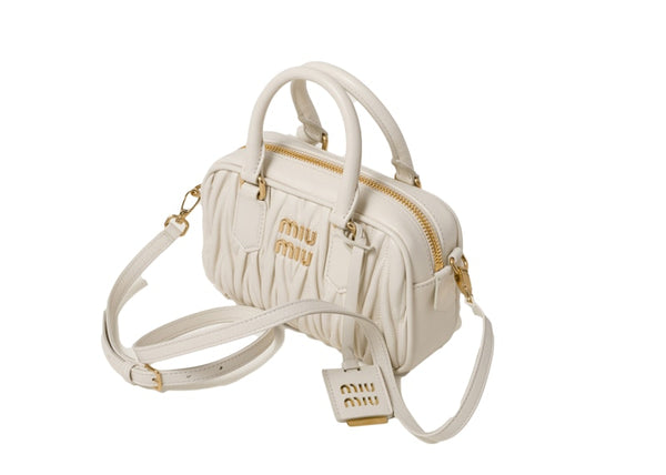 Miu Miu Matelasse Nappa Leather Top-Handle White
