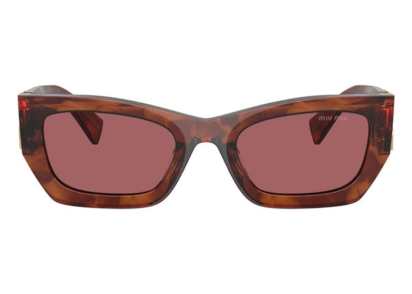 Miu Miu Rechteckige Sonnenbrille Tabak/Violett