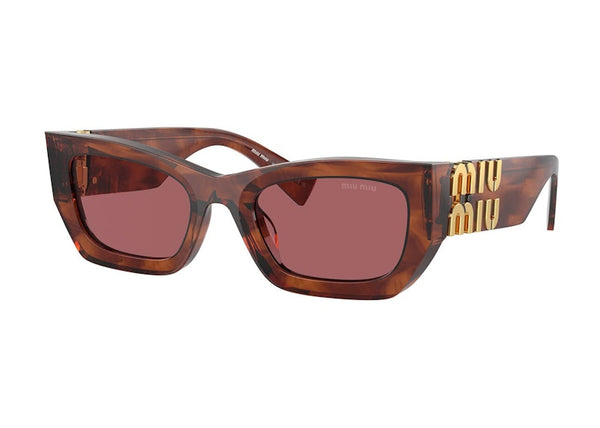 Miu Miu Rechteckige Sonnenbrille Tabak/Violett