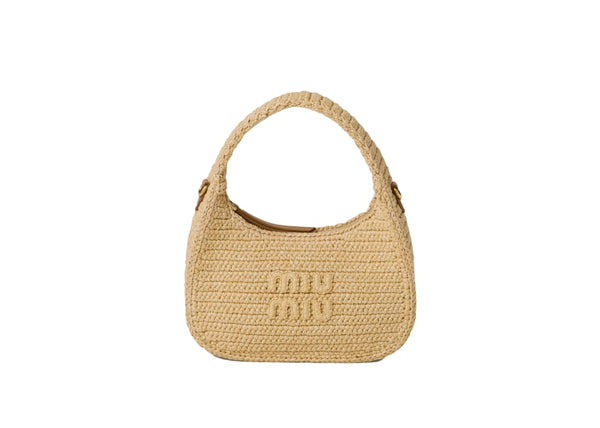 Miu Miu Wander Crochet Handbag Natural