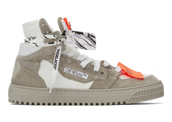 Baskets montantes Off-White 3.0 Off Court en daim blanc beige 