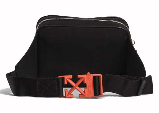 Sac banane en nylon OFF-WHITE Arrow Plaque Noir/Orange 