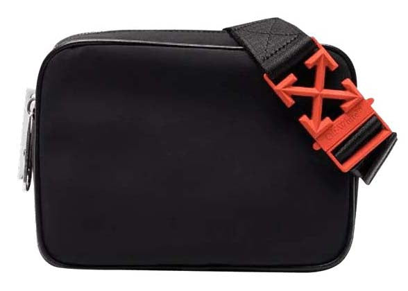 Sac banane en nylon OFF-WHITE Arrow Plaque Noir/Orange 