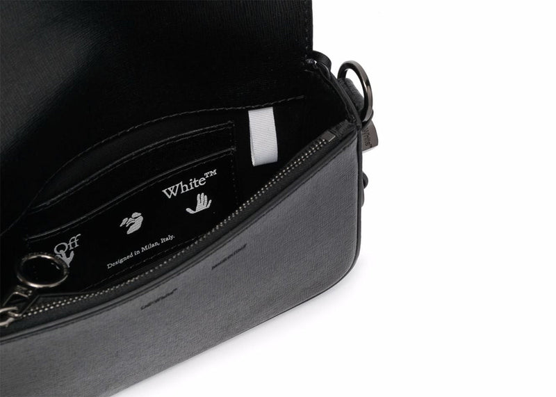 OFF-WHITE Sac à pinces à reliure SS22 Mini Diag Stripe Noir Blanc Jaune 