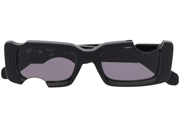 Lunettes de soleil OFF-WHITE Cady à monture rectangulaire découpée, noir/blanc/gris (SS22)