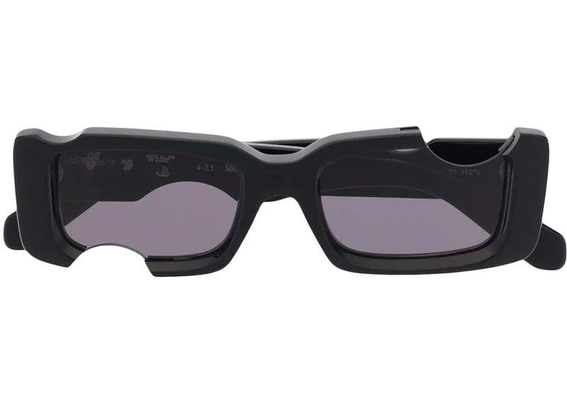 Lunettes de soleil OFF-WHITE Cady à monture rectangulaire découpée, noir/blanc/gris (SS22)