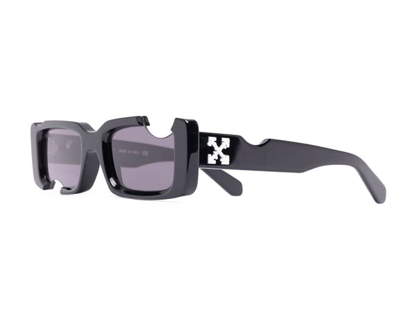 Lunettes de soleil OFF-WHITE Cady à monture rectangulaire découpée, noir/blanc/gris (SS22)