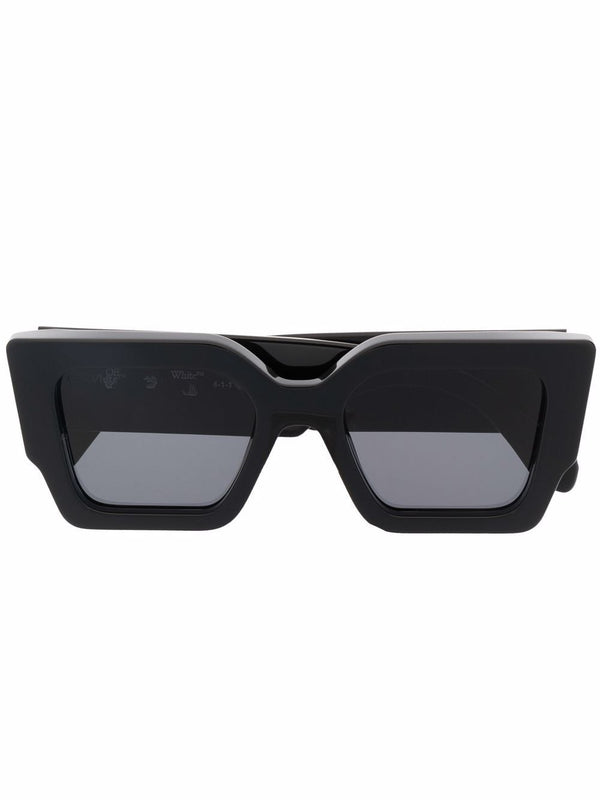 Lunettes de soleil à monture rectangulaire OFF-WHITE Catalina Noir/Gris foncé/Doré