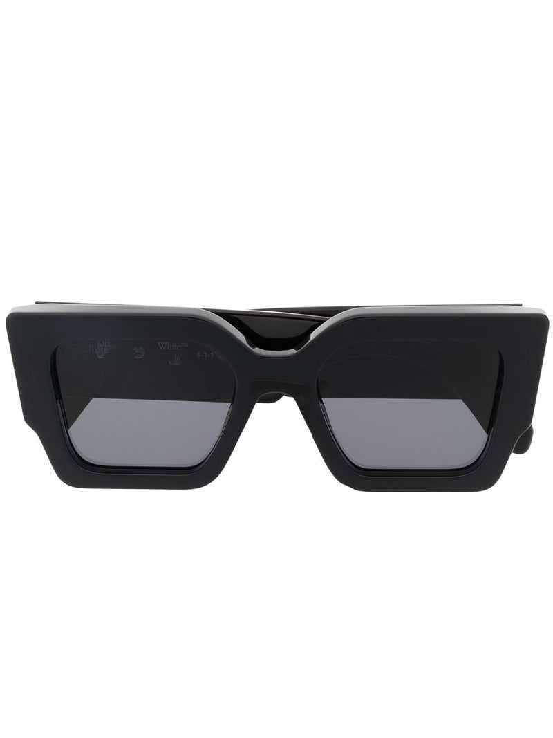 Lunettes de soleil à monture rectangulaire OFF-WHITE Catalina Noir/Gris foncé/Doré