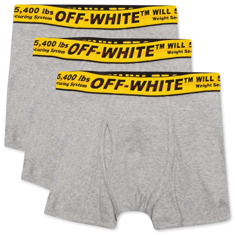 OFF-WHITE Classic Industrial Tripack Boxershorts Melange Grey 