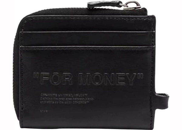 Portefeuille à chaîne OFF-WHITE avec citation en relief Noir 
