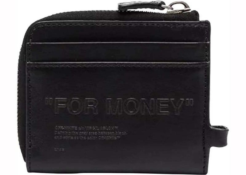 Portefeuille à chaîne OFF-WHITE avec citation en relief Noir 