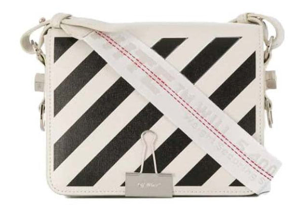 OFF-WHITE Diag Flap Bag Blanc cassé/Noir 