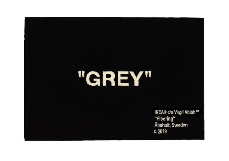 Tapis Virgil Abloh x IKEA « GRIS » 195 x 133 CM Noir