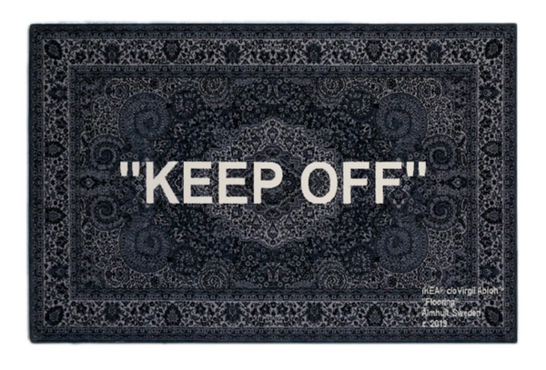 Tapis Virgil Abloh x IKEA « KEEP OFF » 200 x 300 cm Gris/Blanc