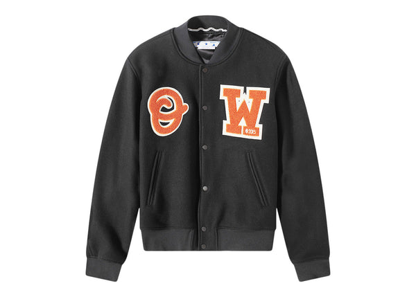 Veste universitaire OFF-WHITE OW Patch Noir/Orange 