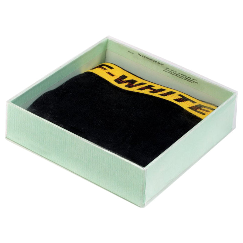 OFF-WHITE Einzelpackung Boxershorts aus Stretch-Baumwolle Schwarz/Gelb/Schwarz 