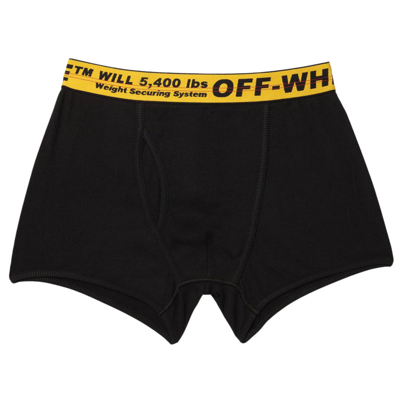 OFF-WHITE Einzelpackung Boxershorts aus Stretch-Baumwolle Schwarz/Gelb/Schwarz 