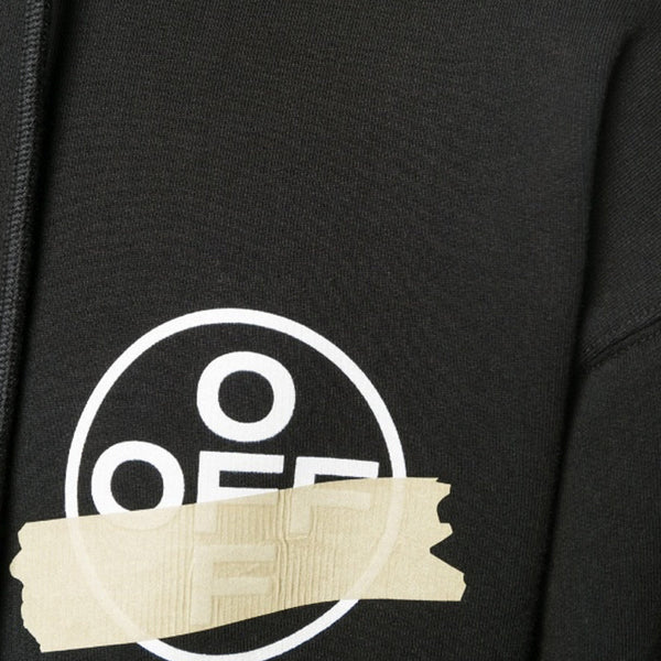 Sweat à capuche OFF-WHITE Tape Diag Arrows noir/beige