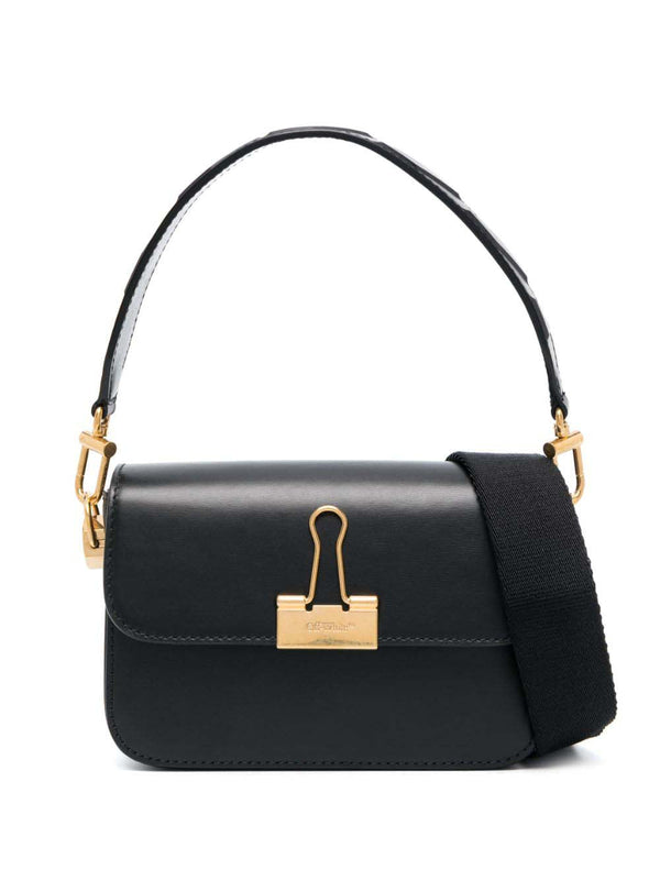 Sac bandoulière en cuir Off-White Binder noir 