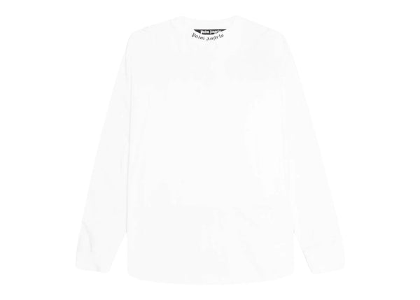 T-shirt à manches longues avec logo double Palm Angels Blanc/Noir/Fuschsia 