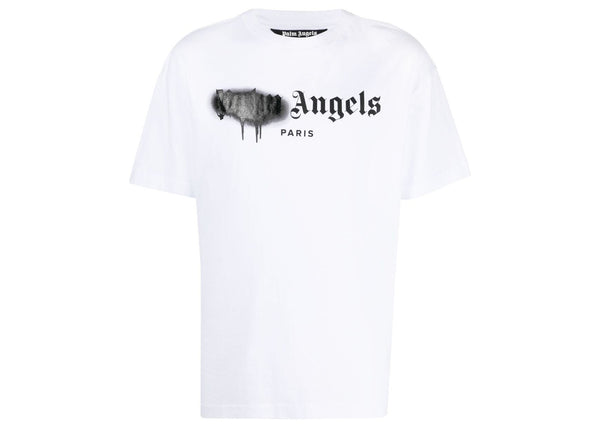T-shirt Palm Angels Paris avec logo pulvérisé blanc