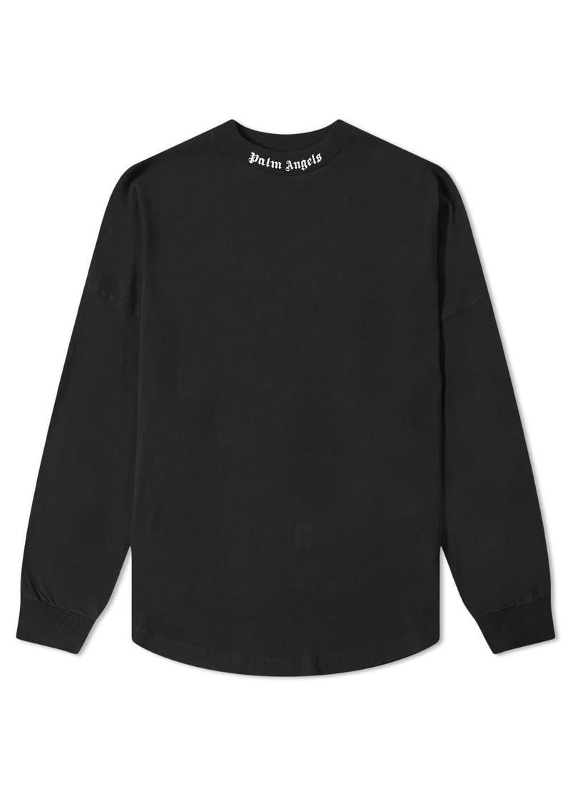 T-shirt à manches longues et col montant avec logo Palm Angels noir/blanc