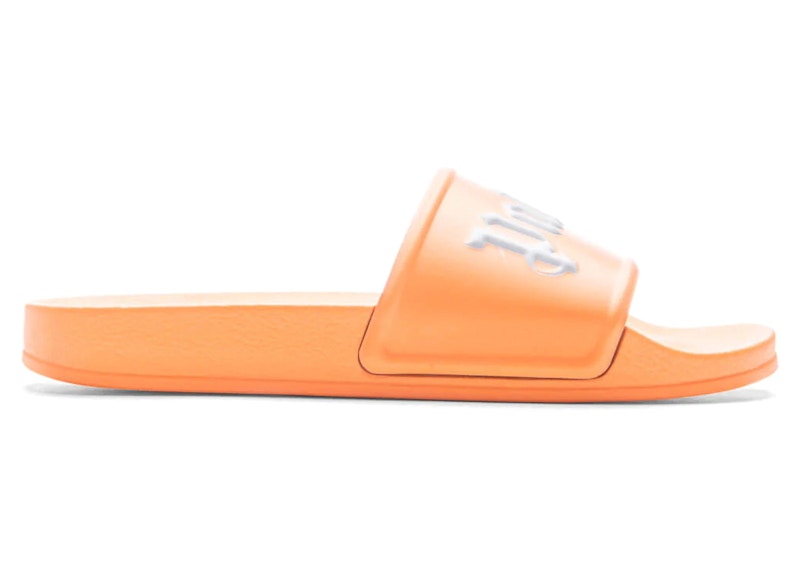 Claquettes de piscine avec logo Palm Angels Orange Blanc