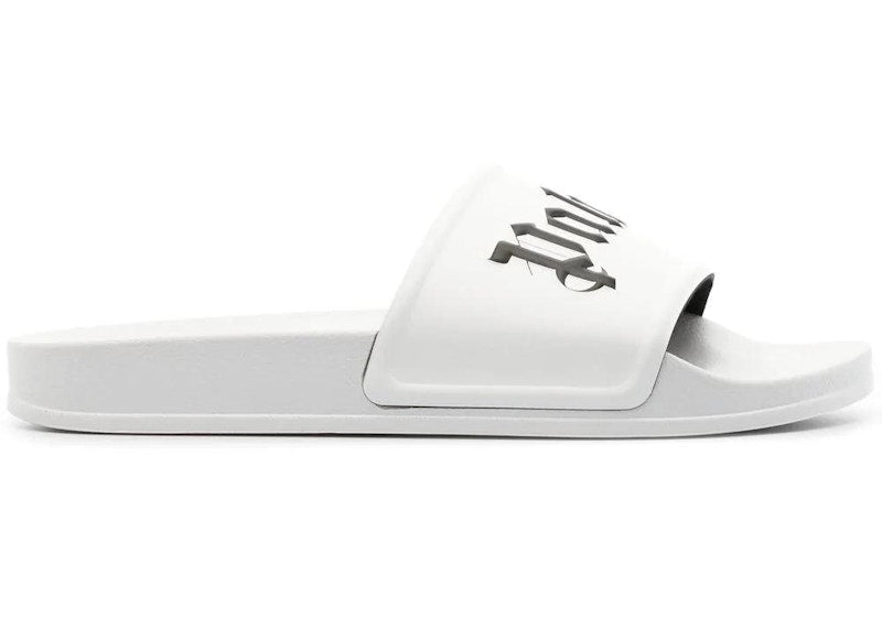 Claquettes avec logo Palm Angels Blanc Noir