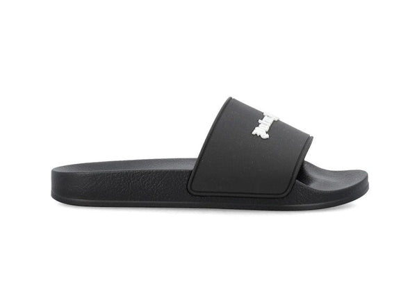 Claquettes avec logo Palm Angels noir/blanc