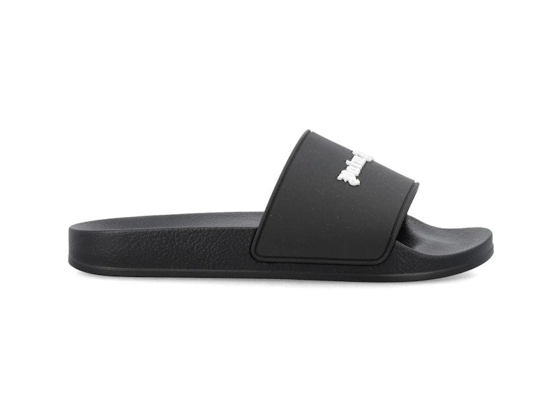 Claquettes avec logo Palm Angels noir/blanc