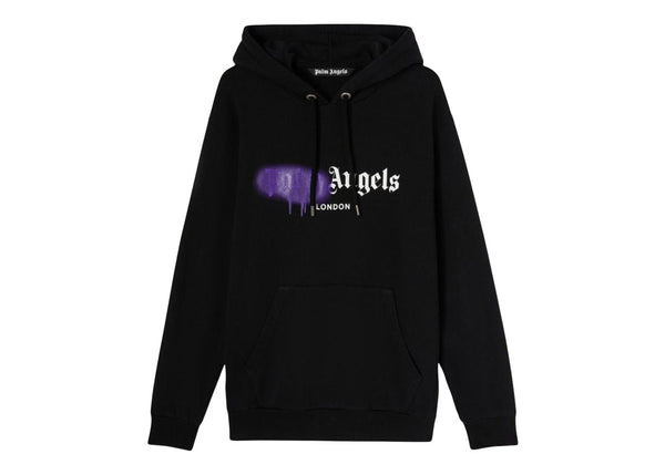 Sweat à capuche Palm Angels London Sprayed Noir/Violet