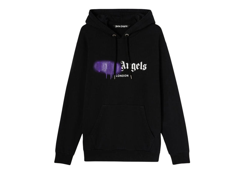 Sweat à capuche Palm Angels London Sprayed Noir/Violet