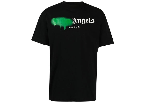 T-shirt Palm Angels Milano avec logo pulvérisé noir 