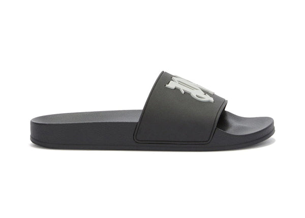 Claquettes de piscine Palm Angels PA Monogram Noir Gris clair