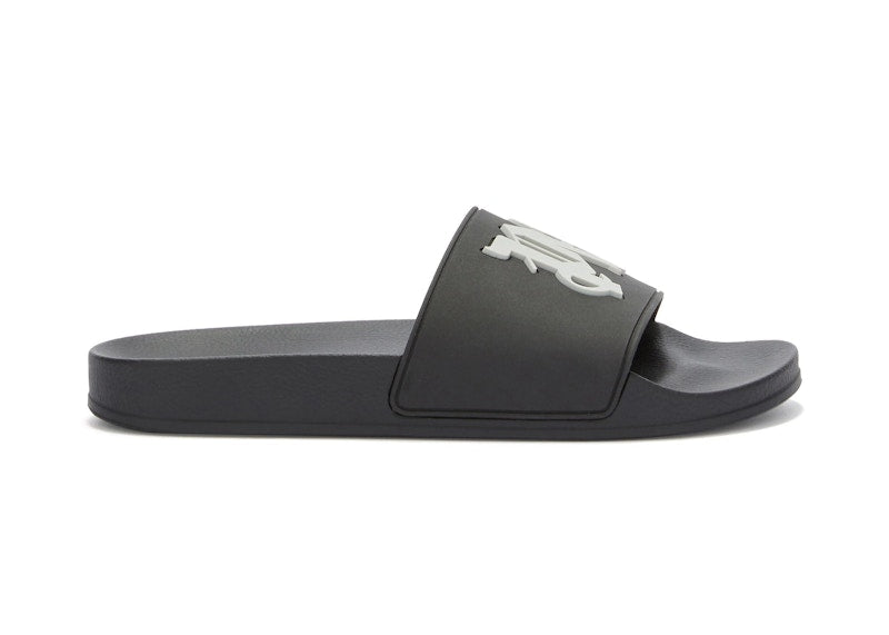 Claquettes de piscine Palm Angels PA Monogram Noir Gris clair